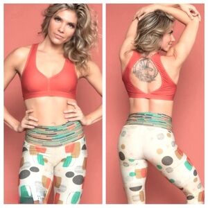 Niyama Sol Eclipse Sports Bra in Coral, Size M/L